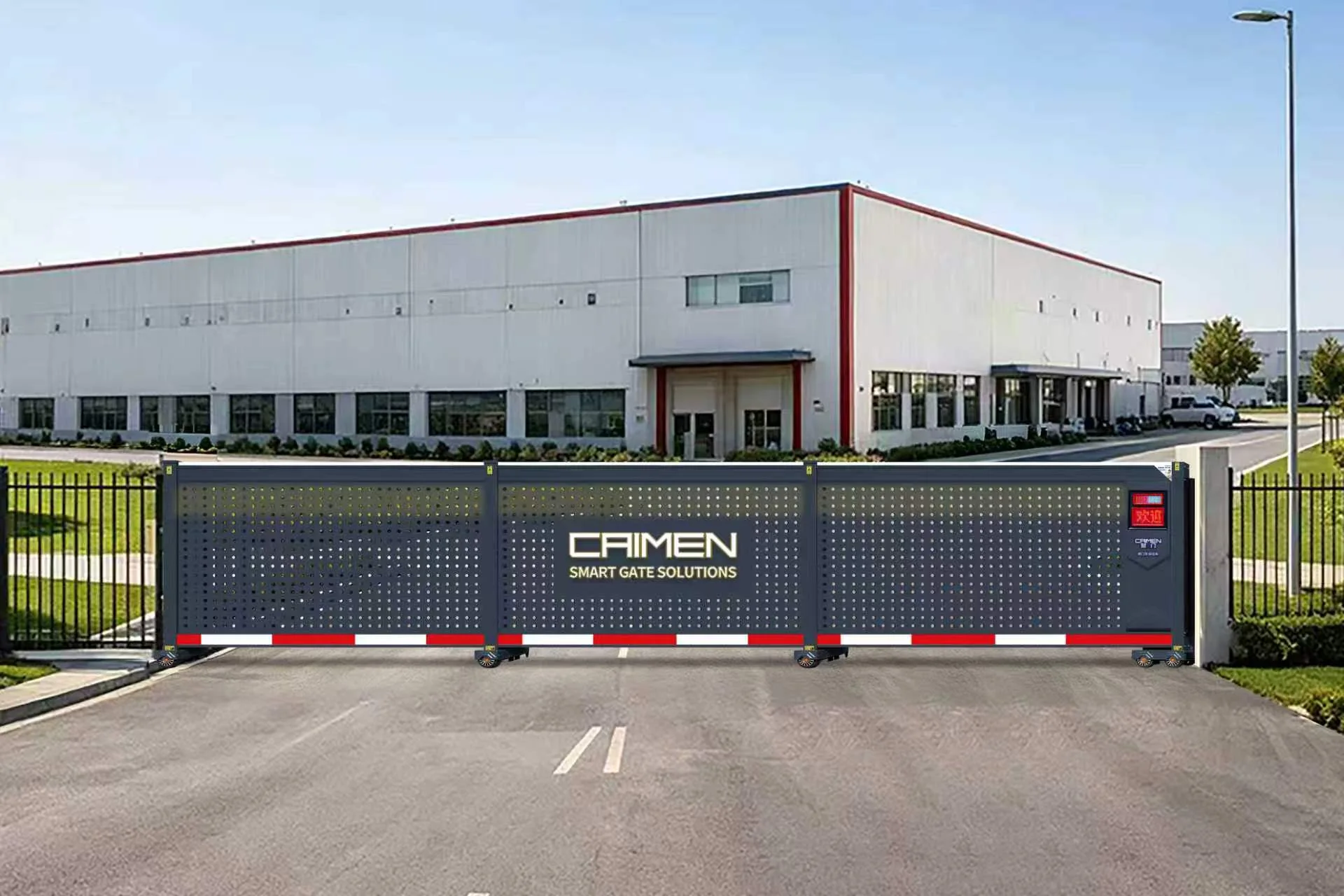 Telescopic Sliding Gate-Semi-Privacy Perforated Panel