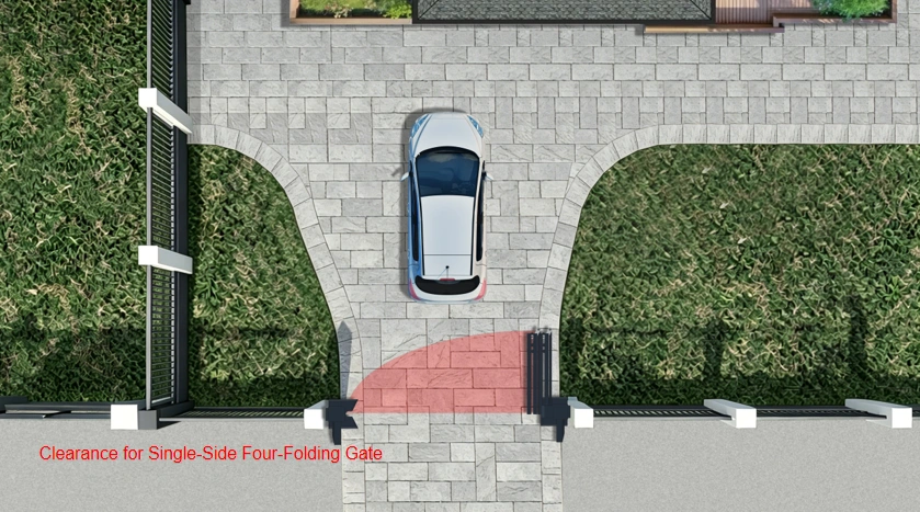 Single-Side Four-Folding Gate