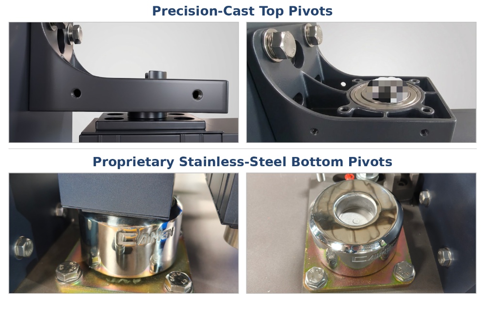Built-In Top and Bottom Pivot System Built-In Top and Bottom Pivot System