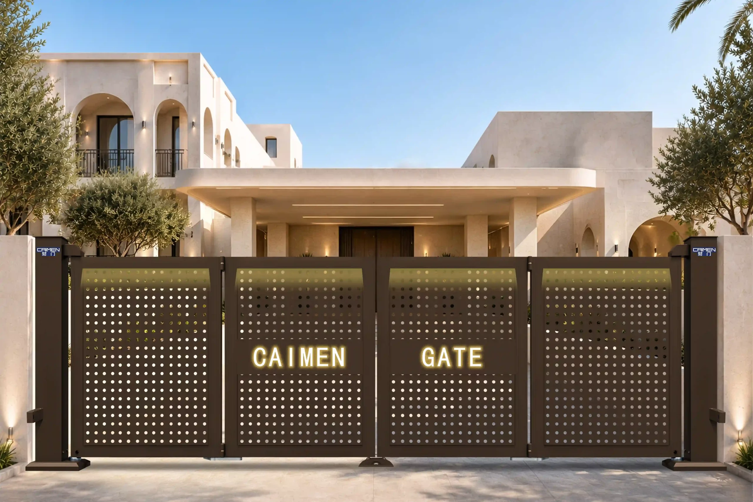 Residential Perforated Panel Bifolding Gate