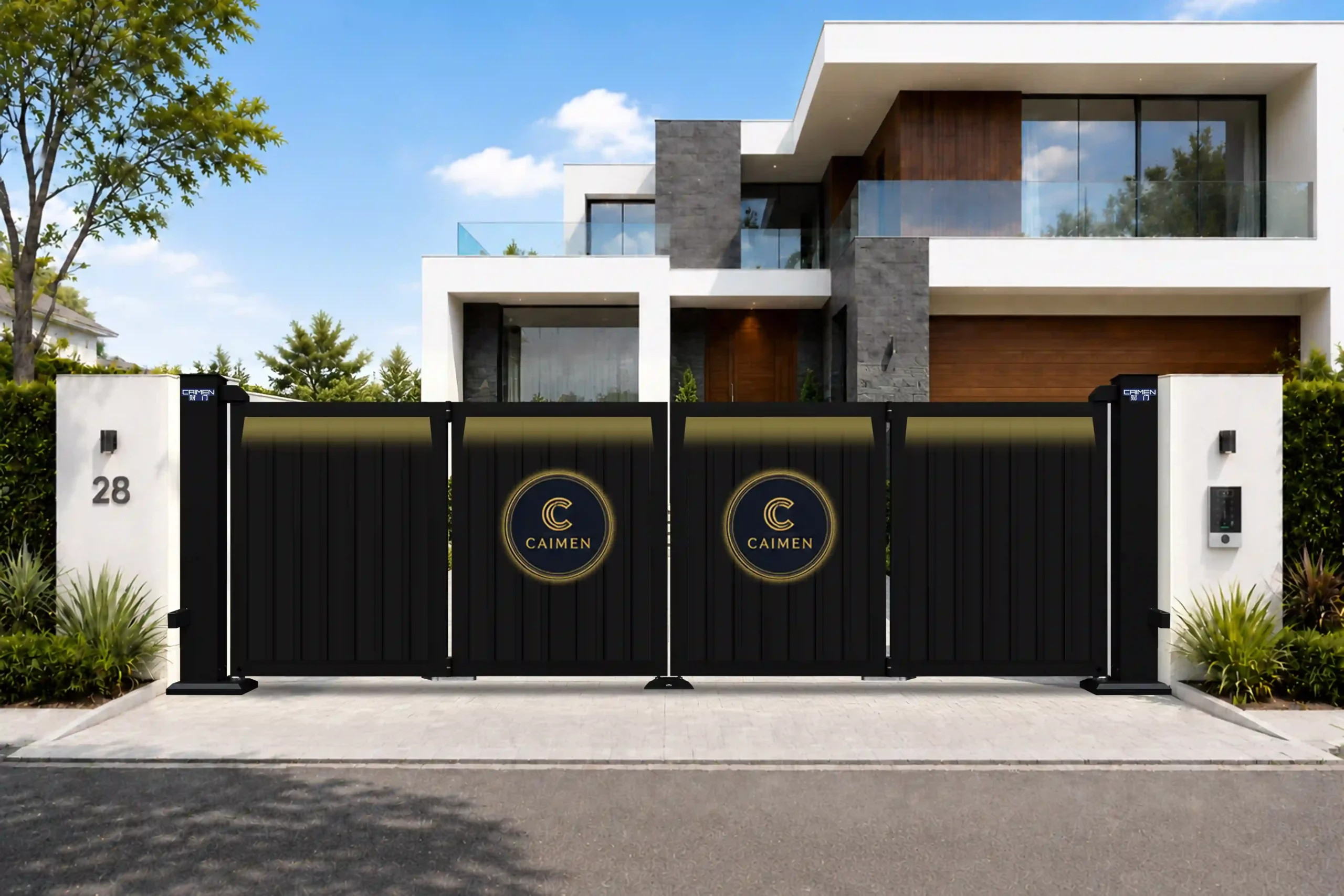 Solid Privacy Panel Bifolding Gate
